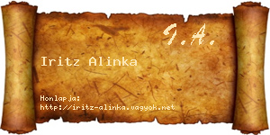 Iritz Alinka névjegykártya